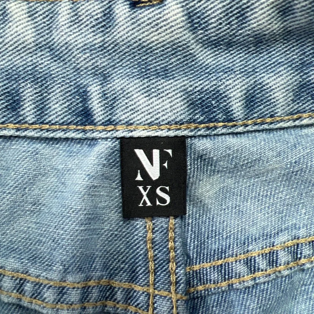 NVFelix Jeans Womens XS Blue Denim Cotton Mid Rise Cargo Pockets Straight Leg